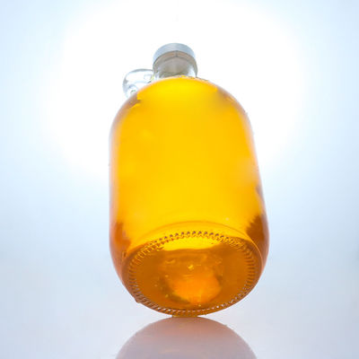 Gepersonaliseerd logo ronde vorm drank glazen fles met handvat en schroef dop