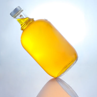 Gepersonaliseerd logo ronde vorm drank glazen fles met handvat en schroef dop