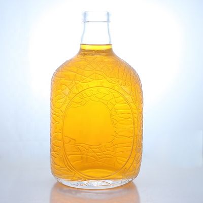 Unieke ronde vorm geïmprimeerde voedselgraad rum wodka whisky tequila gin glazen fles met kurk perfect