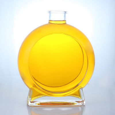Super Flint Materiaal Flat Shape Rum Vodka Whisky Tequila Gin Glasfles met kurk