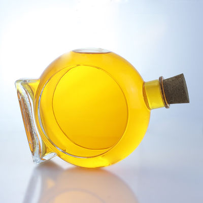 Super Flint Materiaal Flat Shape Rum Vodka Whisky Tequila Gin Glasfles met kurk