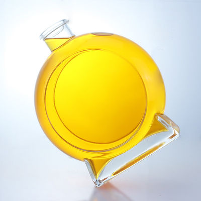 Super Flint Materiaal Flat Shape Rum Vodka Whisky Tequila Gin Glasfles met kurk