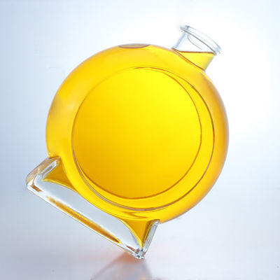Super Flint Materiaal Flat Shape Rum Vodka Whisky Tequila Gin Glasfles met kurk