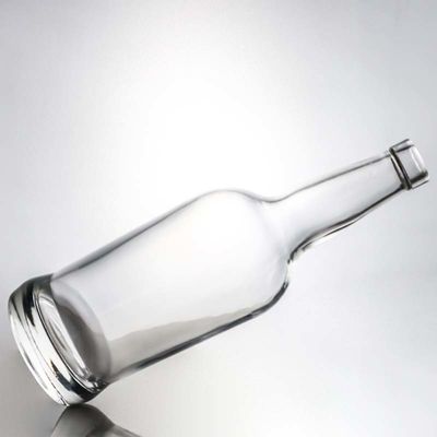 Gepersonaliseerde logo glazen kraag 700 ml ronde drankfles voor wodka brandy whisky en meer