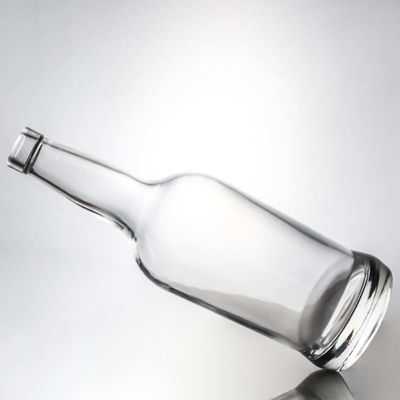 Gepersonaliseerde logo glazen kraag 700 ml ronde drankfles voor wodka brandy whisky en meer