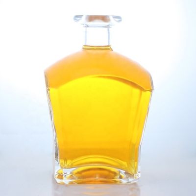 Glaskraag Materiaal Vierkante vorm Whiskey Vodka Tequila Brandy Gin Rum Fles met kurk