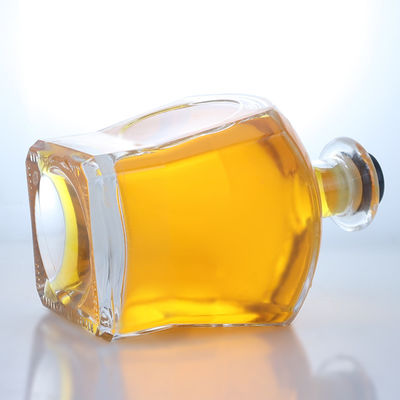 Glaskraag Materiaal Vierkante vorm Whiskey Vodka Tequila Brandy Gin Rum Fles met kurk