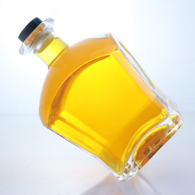 Glaskraag Materiaal Vierkante vorm Whiskey Vodka Tequila Brandy Gin Rum Fles met kurk