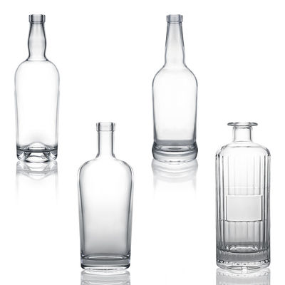 Duidelijke of op maat gemaakte glasfles van 700 ml voor drank, rum, wodka, whisky, tequila en gin