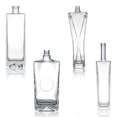 Persoonlijke glasfles met een vierkant kap voor industriële dranken Rum Vodka Whisky Tequila Gin