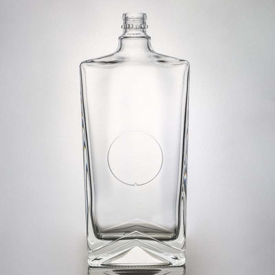 Persoonlijke glasfles met een vierkant kap voor industriële dranken Rum Vodka Whisky Tequila Gin
