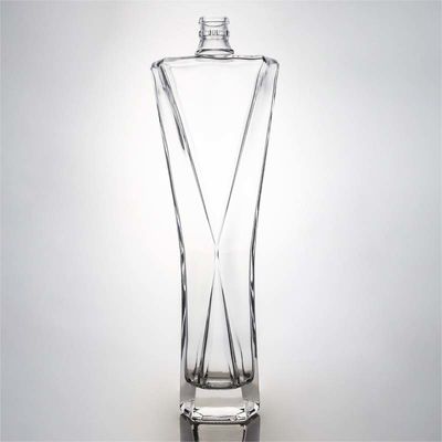 Persoonlijke glasfles met een vierkant kap voor industriële dranken Rum Vodka Whisky Tequila Gin