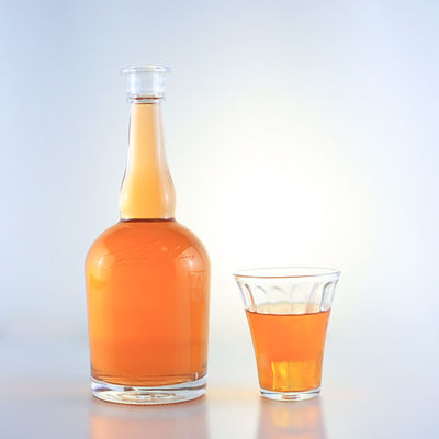 Tequila Rum Champagne Brandy Whisky Glasfles met lange hals en decal oppervlak