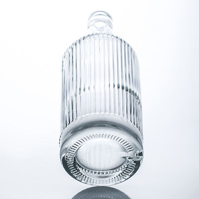 750 ml ronde glasfles met streep en kurk voor rum vodka whisky tequila gin