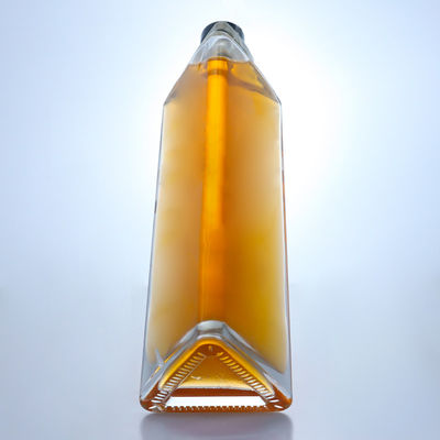 Custom Cap Super Flint Glas 750 ml Driehoek Liquor Fles voor Vodka Whisky Gin Rum