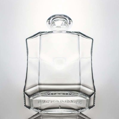 Duidelijke of op maat gemaakte unieke polygon glazen drankfles voor whisky gin rum vodka 1000 ml