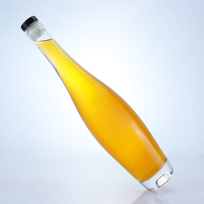Hoge en dunne 500 ml/700 ml ronde drankfles met kurktop helder of op maat gemaakt