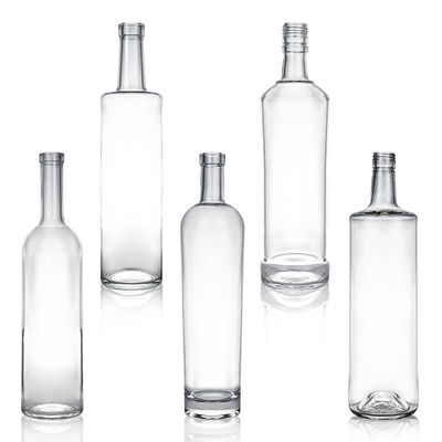 Direct verkopen glazen fles met deksel voor rum vodka whisky tequila gin helder of op maat