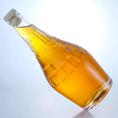 700 ml fancy design heldere flint glasfles voor champagne unieke vorm en leeg