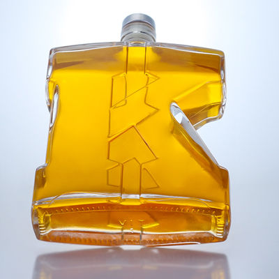 750 ml heldere flintglasfles unieke vorm voor gin rum champagne brandy whisky