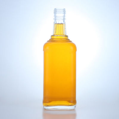 Whisky kraag materiaal glas 750 ml drank glasfles met unieke vorm en kurk