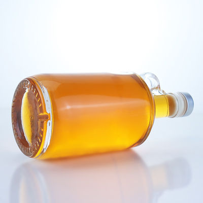 Duidelijk flintglas 750 ml uniek ontwerp ronde fles voor gin rum champagne