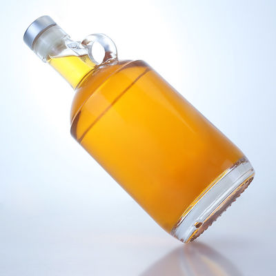 Duidelijk flintglas 750 ml uniek ontwerp ronde fles voor gin rum champagne