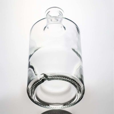 Duidelijke of op maat gemaakte ronde 750 ml 1000 ml glazen fles met houten kurk voor whisky