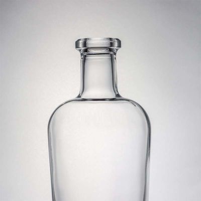 Gepersonaliseerd logo 700 ml 1000 ml Clear Flint Gin Rum Champagne Liquor Glasfles met kurk