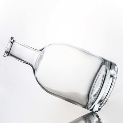 Whisky 750 ml 800 ml 1000 ml Duidelijke flint zware basis glasfles met houten kurk