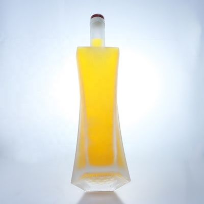 750 ml heldere vodka whisky glazen flessen met kurk voor dranken opslag kraag materiaal