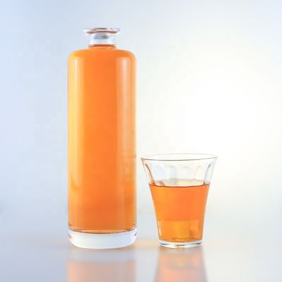 750 ml unieke ronde flintglasfles met aangepast logo en kurk