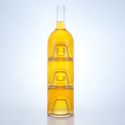 Elegant 500 ml 750 ml 1000 ml Flint Glass Spirit Fles voor Whisky Vodka Champagne Tequila
