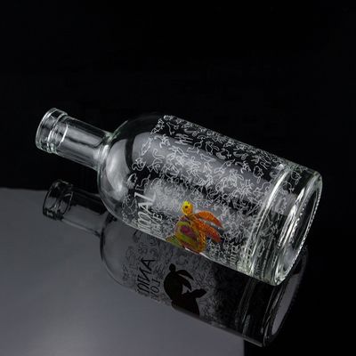 Flint Glass 2022 Design Duidelijke glazen fles voor gin whisky rum tequila brandy
