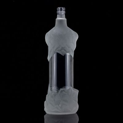500 ml, 700 ml, 750 ml doorzichtige flintglasfles voor Champagne Gin Rum Uniek ontwerp