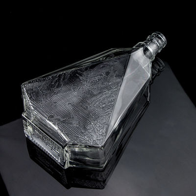 Dikbodem helder flintglasfles voor gin whisky rum tequila en brandy 2022 ontwerp