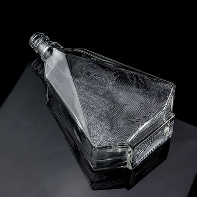 Dikbodem helder flintglasfles voor gin whisky rum tequila en brandy 2022 ontwerp