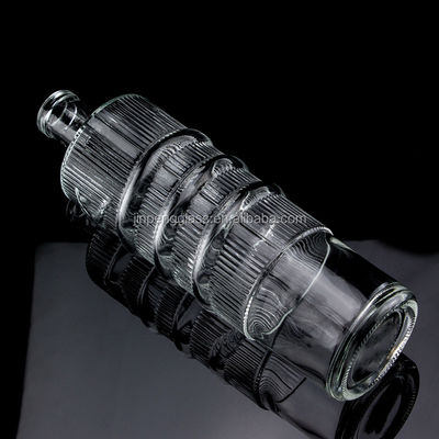 Luxe glazen fles 750 ml 1000 ml heldere flint gin rum champagne tequila whisky fles met kurk