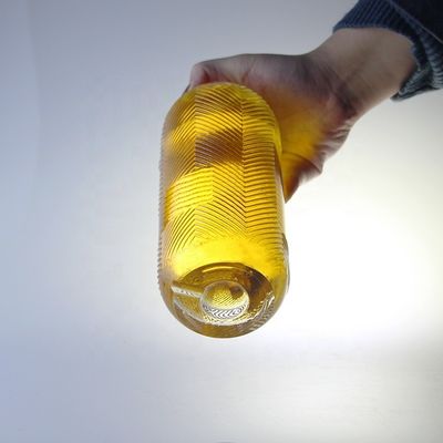 Transparante 750 ml capaciteit extra flint gegraveerde glazen fles met kurk met 500 ml capaciteit