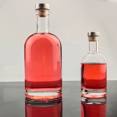 Globale klassieke ronde vorm 70cl 75cl glazen fles voor drank met aangepast logo