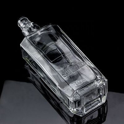 750 ml 75cl Super Flint Square Gekleurde Glasfles met Schroefdop Rum Vodka Whisky