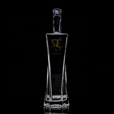 Unieke 750 ml vierkante schouder super flint glazen fles met kurk voor rum vodka whisky