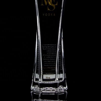 Unieke 750 ml vierkante schouder super flint glazen fles met kurk voor rum vodka whisky