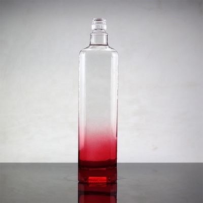 750 ml blauwe vierkantglasfles met hellingskleur en schroefkap Functioneel