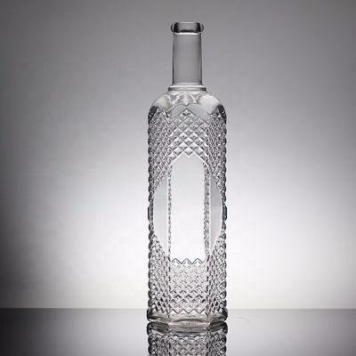 Industriële 750 ml kristalglasfles met bevriezing/verf/printersdecoratie