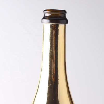 Op maat gemaakte gouden champagneglasflessen met plastic dop voor glasmateriaal