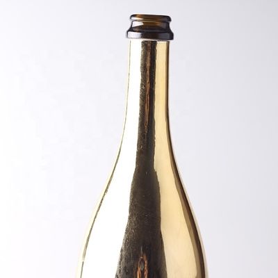 Op maat gemaakte gouden champagneglasflessen met plastic dop voor glasmateriaal