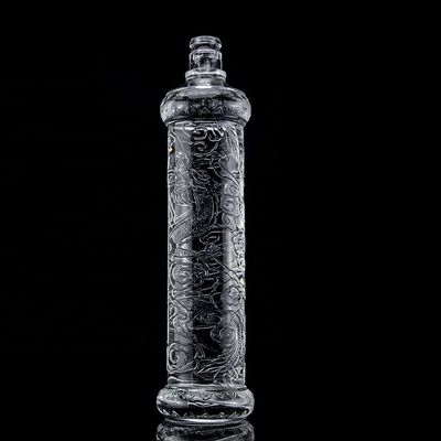 Prachtige draak geborduurde glazen fles met gouden deksel aangepast logo en glazen basis