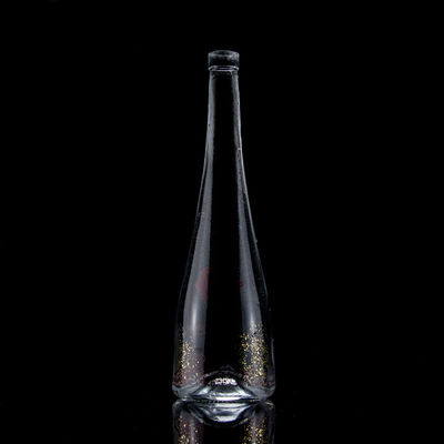 Kegelvormige schermdruk Vodka Whisky Liquor Glasfles 750 ml met Super Flint Glass