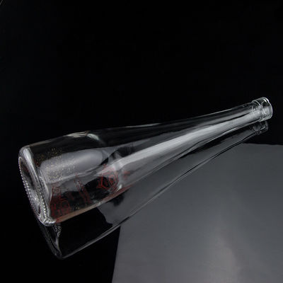 Kegelvormige schermdruk Vodka Whisky Liquor Glasfles 750 ml met Super Flint Glass